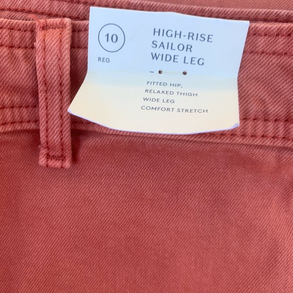 NWT Women's Sailor high rise Coral light red Wide-Leg Jeans - Picture 3 of 5